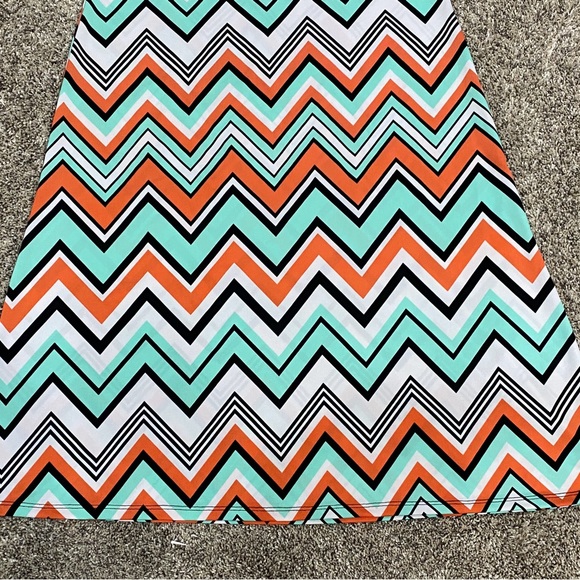 Women Ladies Long Skirt Small Gingy Cocoa Green Orange Black Wrinkle-fre Chevron - Picture 6 of 8